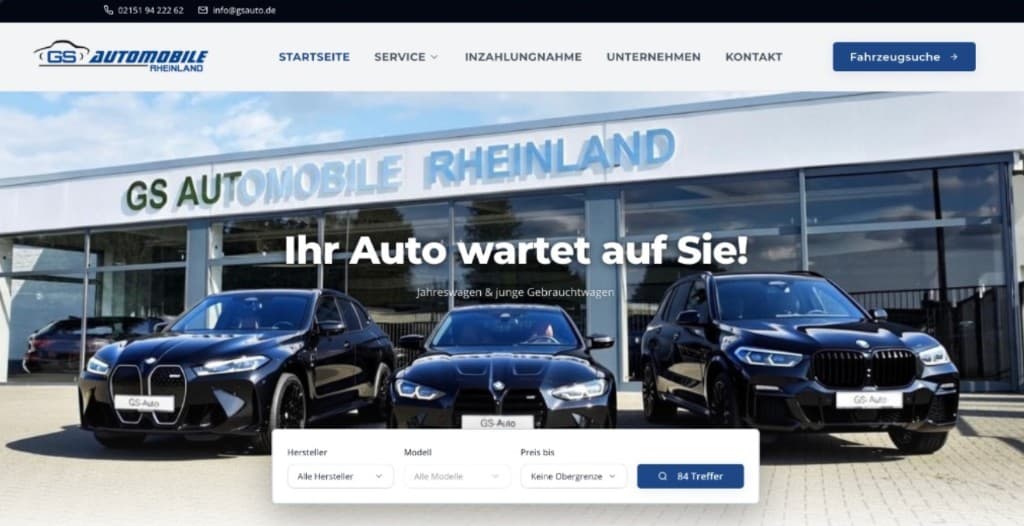 Startseite gsauto.de – Ihr Auto wartet auf Sie, Fahrzeugsuche